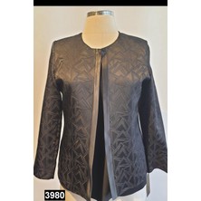 Ladies First Büyük Beden 3980 Siyah Ceket+Bluz Takım Kadın Şık Stil ile Özel Olaylar için Uygun