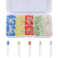 500 Parça 5 Renk 3mm Diyot LED Seti-Plastik Kutulu