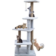 Katlı Büyük Boy Kedi Tırmalama Tahtası Jüt Ipli Welsoft Kumaşlı Oyun Alanı