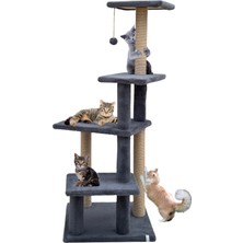 Katlı Büyük Boy Kedi Tırmalama Tahtası Jüt Ipli Welsoft Kumaşlı Oyun Alanı