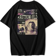 Brz Collection Unisex Oversize Wish You Were Here Astroworld T-Shirt Siyah