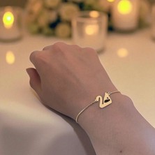 Archin Kuğu Temalı Zincirli Kuğu Kuşu Motifli 14 Ayar Altın Plakalı Hediye