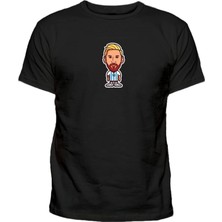 Messi Baskılı Erkek Siyah T-Shirt