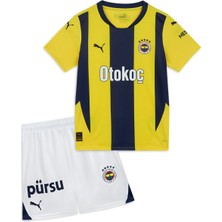 Fenerbahçe Orijinal Lisanslı 24/25 Çubuklu Sarı Lacivert Çocuk Forma Set