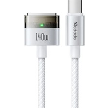 Mcdodo CA-2071 140W Usb-C - Magsafe 3 Manyetik Bağlantı Kablosu 2m - Beyaz
