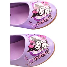Minibonito Kuromi Kız Çocuk Babet Ayakkabı Günlük Kullanım İçin Suni Deri Lila Renk