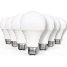 10W LED Ampul Beyaz Işık E27 Duy Uyumlu Tasarruflu LED -Ekonomik Tam Watt Uzun Ömür-10 ADET