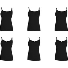 Bayan Ribana Ip Askılı Atlet 470 Siyah 6'lı Paket