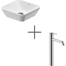 Duravit D-Neo 40 cm Kare Çanak Lavabo ve C.1 Lavabo Bataryası Xl
