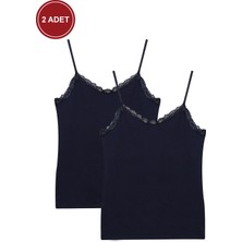 Kadın 2'li Ip Askılı Dantelli - Ayar Halkalı Atlet