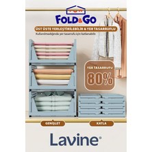 (3 Adet) Lavine Fold&go Çok Amaçlı Kayar Raf Dolap Içi Kıyafet ve Ev Aksesuarı Düzenleyici ”mavi”