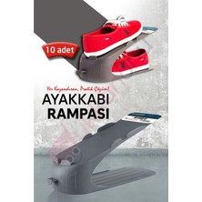 10 Adet Ayakkabı Rampası Ayakkabı Düzenleyici Organizer Antrasit