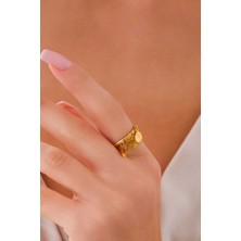 14 Ayar Altın Pullu Yüzük