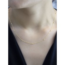 14 Ayar Altın Sıralı Toplu Kolye