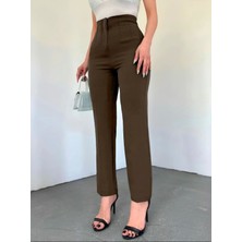 Cep Detaylı Yüksek Bel Pantolon -K. Kahve