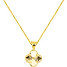 Yonca 14 Ayar Altın Kolye Orta Boy