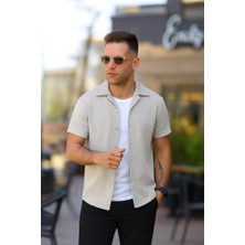 Deridün Yıldız Shoes Erkek Kısa Kollu Örme Kumaş Pamuklu Gömlek