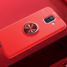 Samsung Galaxy A6 2018 Kılıf Metal Stant Olabilen Yüzüklü Flexring Premium Silikon Kılıf