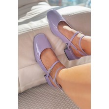 Notins Rugan Mary Jane Kadın Topuklu Ayakkabı Lila