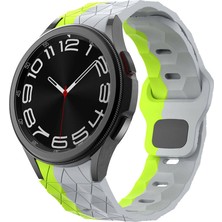 Mobicas Galaxy Watch 5 Pro (45MM) Uyumlu 20MM Kavisli Desenli Silikon KORDON-116 Gri-Yeşil