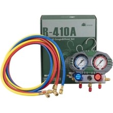 Hongsen Manifold Seti HS-S60-104  R134/R404A/R407C/R410A Ø80 150 cm Hortumlu