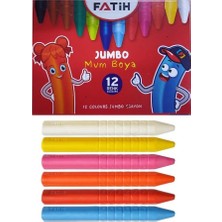 Fatih Jumbo Mum Boya 12 Li 1 Paket Jumbo Mumboya Elleri Kirletmeyen Yıkanabilir Silinebilir Karton Kutu