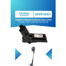 Philips 6000 Serisi FC6822/01 Speedpro Max Stick Uyumlu Batarya 25.2 V 2600MAH Dikey Süpürge Bataryası
