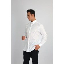 Enzo Ferrettı EF11 R 901 Beyaz Non-Iron  Çift Kat Iplik, Regular Fıt,erkek Gömlek