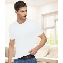 2 Li Erkek Penye Elestan Sıfır Yaka Yarım Kollu Atlet(T-Shirt)