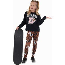 Leopar Kız Çocuk T-Shirt Tayt Takım