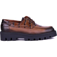 Shoetyle - Taba Hakiki Deri Bağcıklı Erkek Günlük Ayakkabı 115-K512