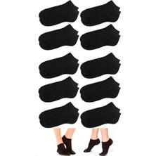 Kadın Siyah  Pamuklu Bilek Boy Çorap 10'lu