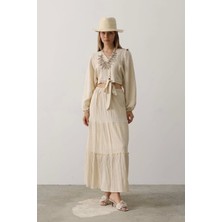 Zarif Balon Kollu Etekli Kaş Takım