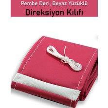 Renault Twingo Pembe Özel Süper Deri Beyaz Yüzüklü Dikişli Direksiyon Kılıfı