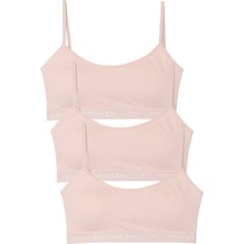 3'lü Genç Kız Pedli Ip Askı Yarım Atlet Büstiyer