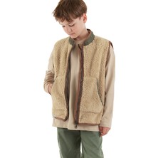 Erkek Çocuk Kahverengi Peluş Yelek