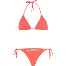 Nakışlı Narçiçeği Üçgen Bikini