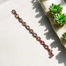 Juping Beşli Gold Taşlı Şık Klipsli Çelik Bileklik