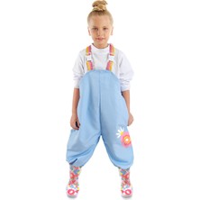 Çiçekli Kız Çocuk Su Geçirmez Yağmur Tulumu