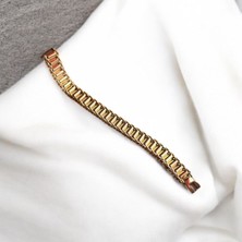 Juping Kalın Birbirine Geçmiş Şık Çelik Klipsli Bileklik