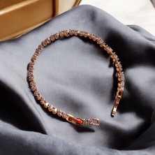 Juping Sıralı Su Yolu Gold Kadın Çelik Klipsli Bileklik