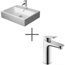 Duravit Vero Air 60 cm Lavabo ve D-Neo Lavabo Bataryası, Medium