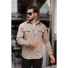 Erkek Oversize Geniş Kesim Çift Cep Denim Ceket