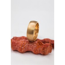 Düz Broseli Rose Renk Unisex Gümüş Alyans