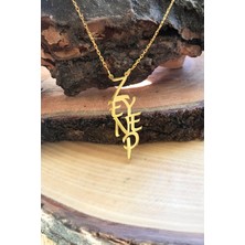 Altın Renk İsimli Gümüş Bayan Kolye