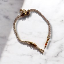 Mor Taşlı Kuğu Figürlü Sıralı Taşlı Çelik Klipsli Bileklik