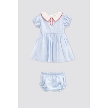 Atelier Babbi Funfair Kız Bebek Elbisesi Günlük Stil Desenli Kısa Kol 9 - 12 Ay Beyaz Renk