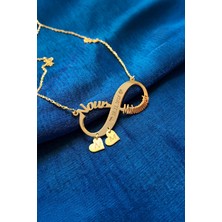 Kişiye Özel İsimli Ve Tarihli Sonsuzluk Kalp Gümüş Bayan Kolye