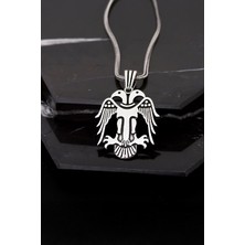 Gümüş Çift Başlı Selçuklu Kartalı Erkek Kolye