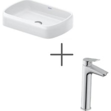 Duravit Qatego Stretch 60 cm Çanak Lavabo ve No.1 Lavabo Bataryası Large